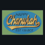 Hanukkah Stickers ’Retro Chanukah Est 139 BCE’ Rektangulärt Klistermärke<br><div class="desc">Hanukkah/Chanukah Rektangulära Helgdag-klistermärken, "Retro Lycklig Chanukah Est 139 BCE" Har roligt att använda dessa klistermärken som tårtspäck, märkre för gåvor, för att stänga påsar eller för att spelar ingen roll sten era festligheter! Anpassa genom att ta bort "Lycklig och EST 139 BCE" och ersätta med din egen text med ditt...</div>