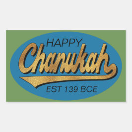 Hanukkah Stickers ’Retro Chanukah Est 139 BCE’ Rektangulärt Klistermärke