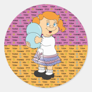 Hanukkah Stickers Tack Hanukkah Round Runt Klistermärke