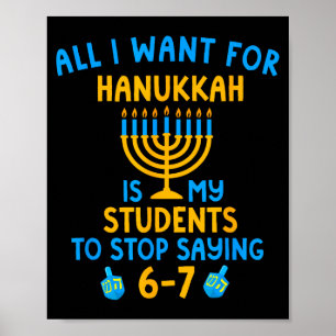 Hanukkah-studenter säger 6-7 67 Sex Sju Hebreiska Poster