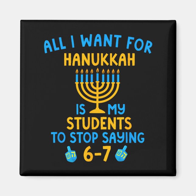 Hanukkah Students Saying 6-7 67 Six Seven Hebrew S Magnet (Framsidan)