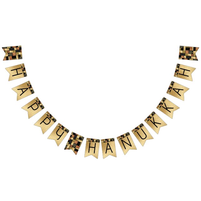 Hanukkah Swallowtail Banner Guld Tiles Vimplar (Alla)
