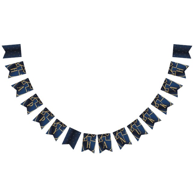 Hanukkah Swallowtail Banner Navy Guld Dreidels Vimplar (Alla)