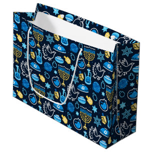 Hanukkah Symbols Blue Mönster