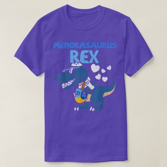 Hanukkah T-Rex Menorasaurus Kids Rex Dinosaur Boy T Shirt (Design framsida)