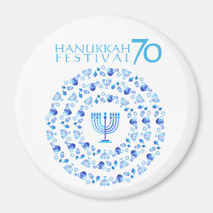 Hanukkah tänder festivalårsdagen 70th magnet