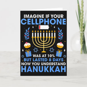 Hanukkah Tänk dig din mobil Chanukah Judar Män W Kort
