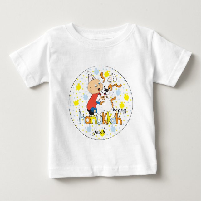 Hanukkah Tee Shirt Kids Personalize (Framsida)