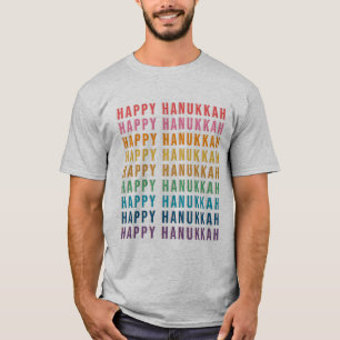Hanukkah Text Modern Play Rainbow Färg Modern T Shirt