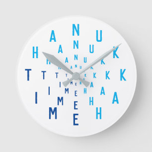 HANUKKAH TIME Brev Numbers Rund Klocka