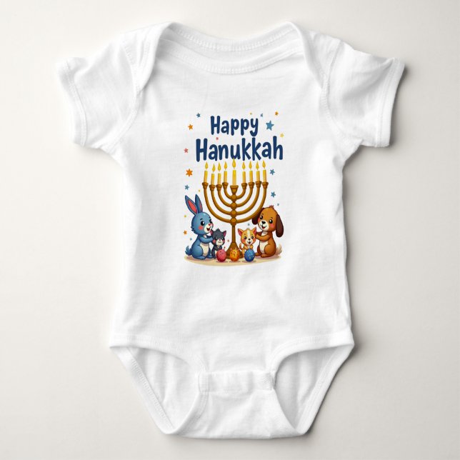 Hanukkah Tiny Tots & Dreidel Spots T Shirt (Framsida)