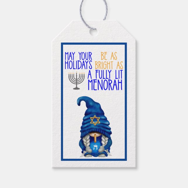 Hanukkah Tomtar  Presentetikett (Framsidan)