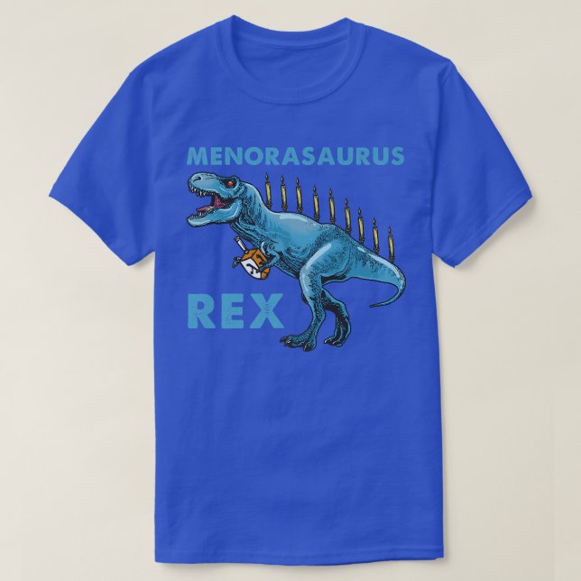 Hanukkah TRe Menorasaurus Dinosaur Menorah Funny C T Shirt (Design framsida)