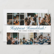 Hanukkah Typography Blue-familjens fotosamling