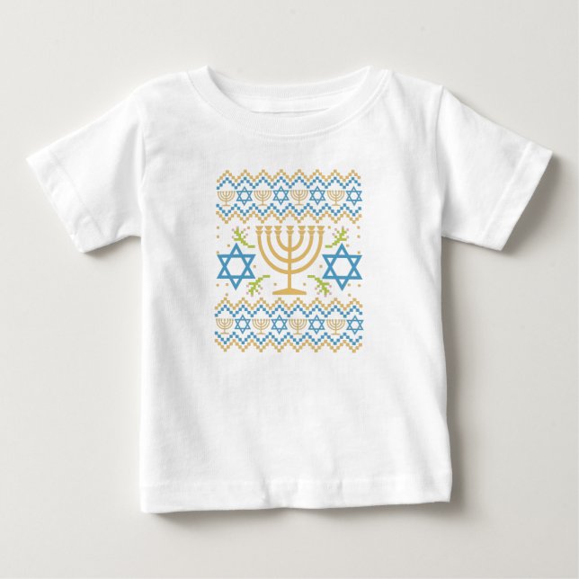 Hanukkah Ugly Sweater Jewish Holiday Gift T Shirt (Framsida)