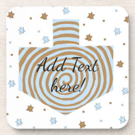 Hanukkah Underläggs Blue & Brown Dreidel & Stars Underlägg