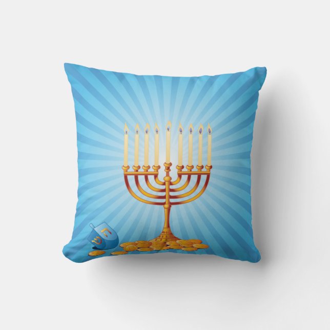 Hanukkah undersöker dekorativ kudde (Framsida)