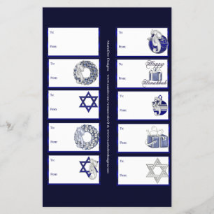 Hanukkah Utformar 1 presenterade Märkre på en sida Flygblad