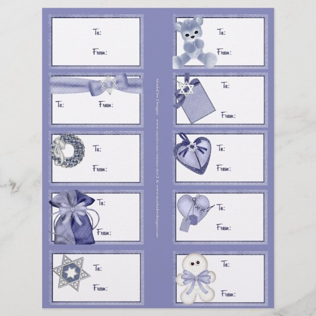 Hanukkah Utformar 4 presenterade Märkre på en sida Reklamblad (Framsidan)