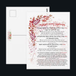 Hanukkah-välsignelser Hebreiska Engelska Ljus tänd Vykort<br><div class="desc">Hebreisk och engelsk översättning av de välsignelser som reciteras när man tänder Chanukah-ljusen, med bönen "Hanerot Halalu". En vacker konstföremål för att dekorera ditt hem för högtiden Hanukkah så att det blir lättare för alla närvarande att läsa välsignelserna. En bra idé till väggkonst för alla judiska hem, synagogor, skolor eller...</div>