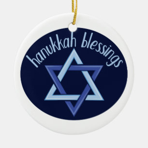 Hanukkah välsignelser julgransprydnad keramik