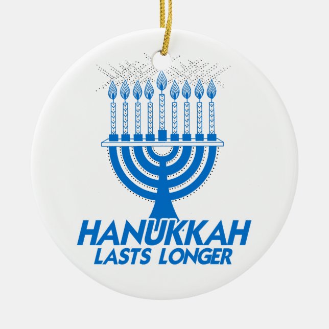 HANUKKAH VARAR LONGER - .PNG JULGRANSPRYDNAD KERAMIK (Framsidan)