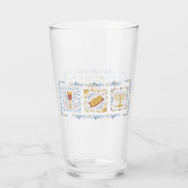 Hanukkah Vatten Glass Glaskopp