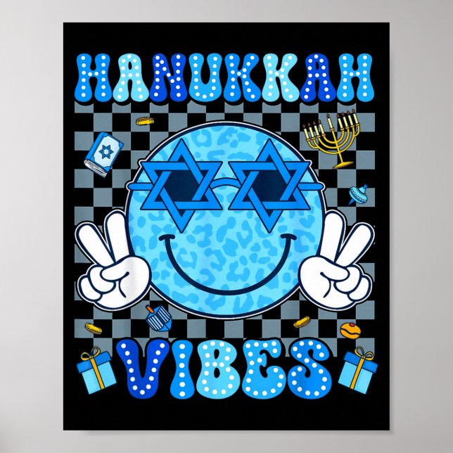 Hanukkah Vibes Chanukah Pajama Happy Hanukkah Men  Poster (Framsidan)
