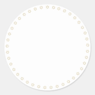Hanukkah vit guld Magen David-kant tom Runt Klistermärke