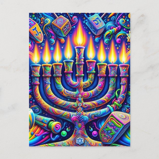 Hanukkah Vykort (Framsida)