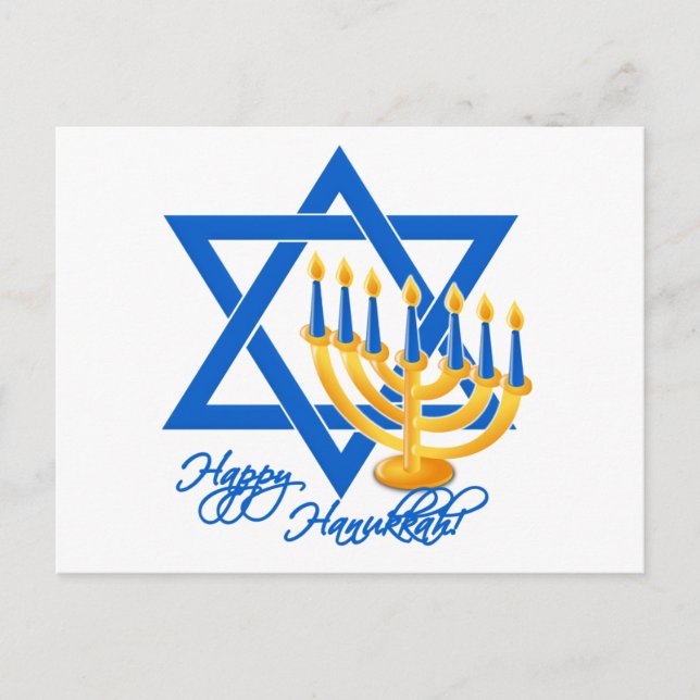 Hanukkah-vykort, anpassa helg vykort (Framsida)