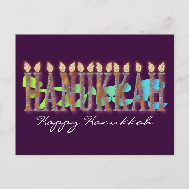 Hanukkah-vykort: Lycklig Hanukkah Helg Vykort (Framsida)