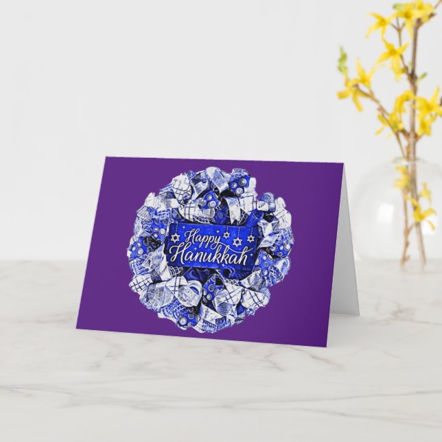 Hanukkah Wandean Kort (Gul blomma)