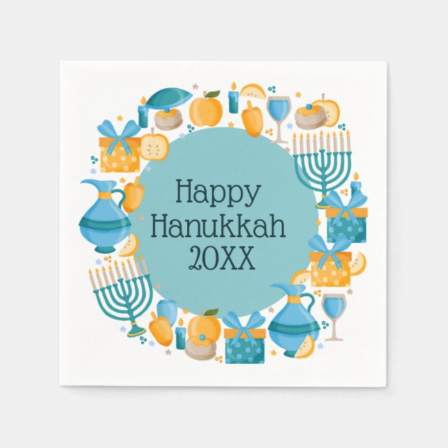 Hanukkah WandeBlue Pappersservett (Framsidan)