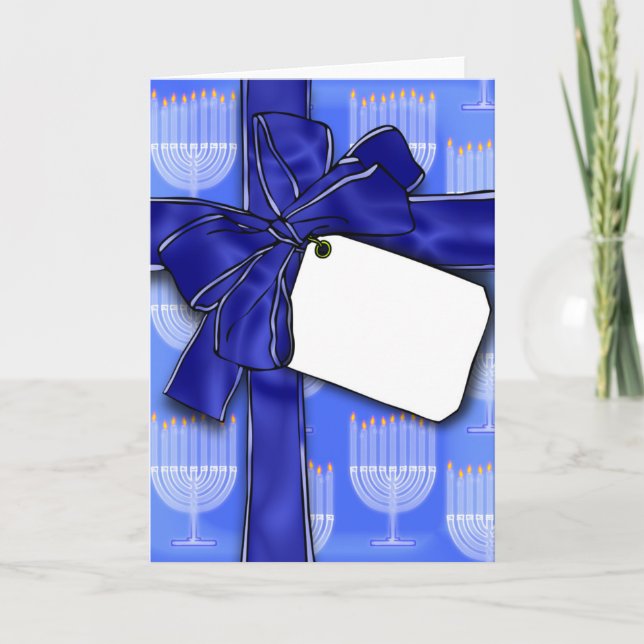 HANUKKAH WRAPPED CARD HELGKORT (Framsida)