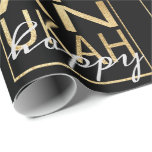 Hanukkah Wrapping Papper Chanukah Lycklig Guld, Bl Presentpapper<br><div class="desc">Hanukkah "Chanukah Lycklig Black & Guld" Hoppas att du gillar mitt senaste presentkort som består av Guld-skrivande på marinblå bakgrund för att klä upp dina presenter:) Personalisera genom att byta ut färg. Ord, "Lycklig", kan raderas och ersättas med en egen text. Använda ditt favoritteckensnitt stil, färg och storlekt. Välj mellan...</div>