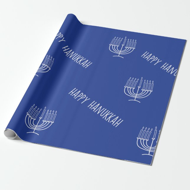 Hanukkah Wrapping Papper Flat Lakan Presentpapper (Utrullad)