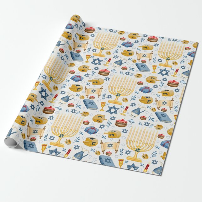 Hanukkah Wrapping Papper Presentpapper (Utrullad)