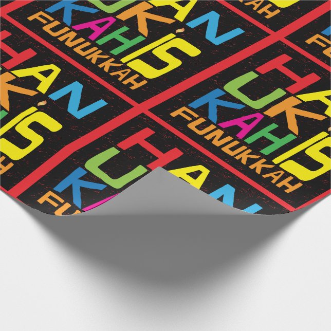 Hanukkah Wrapping Papprare "Hanukkah is Funukkah" Presentpapper (Hörn)