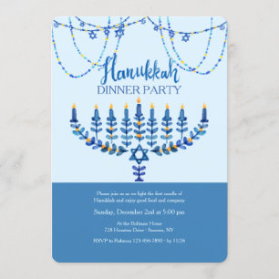 Hanukkahs inbjudan till Middagsfest