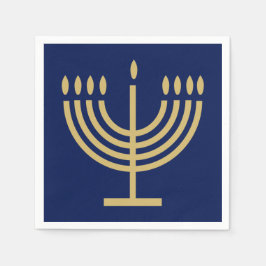 Hanukkiah Glad Hanukkah Judisk dreidel Menorah Pappersservett