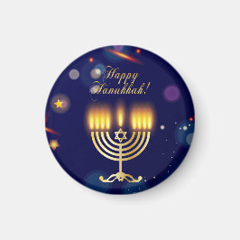 Hanukkiah Glad Hanukkah Judisk Guld Menorah Magnet