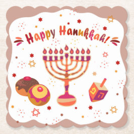 Hanukkiah Glad Hanukkah Judisk Vintage Menorah Underlägg Papper