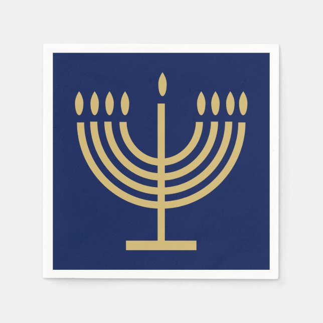 Hanukkiah Happy Hanukkah Jewish dreidel Menorah Pappersservett (Framsidan)
