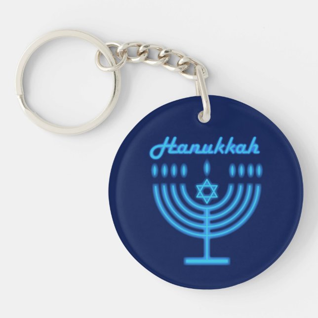 Hanukkiah Lycklig Hanukkah Jewish Helgdag Menorah (Framsidan)