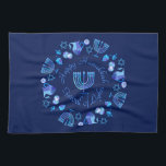 Hanukkiah Lycklig Hanukkah Jewish Helgdag Menorah Kökshandduk<br><div class="desc">Hanukkiah Symbol. Lycklig Hanukkah Party judisk Helgdag Blue Menorah. Judiska Helgdag Chanukkah-Dekorationen med traditionell dekorationssymbol för Chanuka - Navy Blue färg hanukkiah menorah, ljusskygghet med ljus, stjärnan av David och nyblå ljus illustration. Hanukkah Festival of ljus Event Dekoration. Jerusalem, Israel. Hem > Köks- och matsalar > Bord & kökslinne >...</div>
