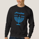 Hanukkiah Lycklig Hanukkah Jewish Helgdag Menorah Lång Ärmad Tröja<br><div class="desc">Hanukkiah Symbol. Lycklig Hanukkah Party judisk Helgdag Blue Menorah. Judiska Helgdag Chanukkah-Dekorationen med traditionell dekorationssymbol för Chanuka - Navy Blue färg hanukkiah menorah, ljusskygghet med ljus, stjärnan av David och nyblå ljus illustration. Hanukkah Festival of ljus Event Dekoration. Jerusalem, Israel. Clothing & Shoes > Manar > Clothing > Hoodies &...</div>