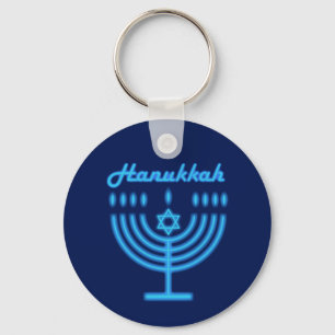 Hanukkiah Lycklig Hanukkah Jewish Helgdag Menorah Nyckelring
