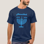 Hanukkiah Lycklig Hanukkah Jewish Helgdag Menorah T Shirt<br><div class="desc">Hanukkiah Symbol. Lycklig Hanukkah Party judisk Helgdag Blue Menorah. Judiska Helgdag Chanukkah-Dekorationen med traditionell dekorationssymbol för Chanuka - Navy Blue färg hanukkiah menorah, ljusskygghet med ljus, stjärnan av David och nyblå ljus illustration. Hanukkah Festival of ljus Event Dekoration. Jerusalem, Israel. Clothing & Shoes > Manar > Clothing > Toppar &...</div>