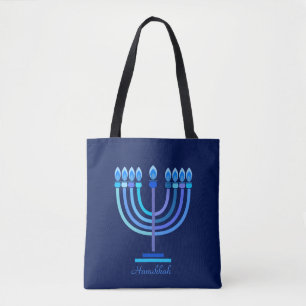 Hanukkiah Lycklig Hanukkah Jewish Helgdag Menorah Tygkasse